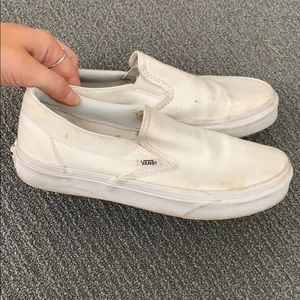 White Vans slip ons